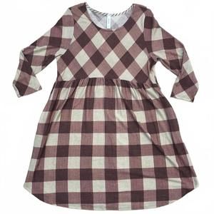 NEW HONEYME women's plaid dress in mauve